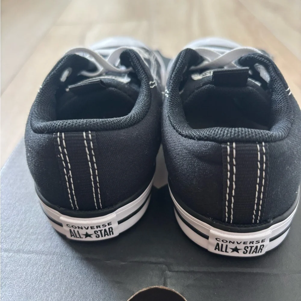 Converse Kids Black Canvas Low-Top Sneakers with White Accents